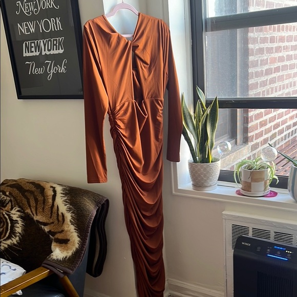 ***NEVER WORN*** Dolan for Anthropologie Chic Brown Long Sleeve‎ Dress - Picture 6 of 10